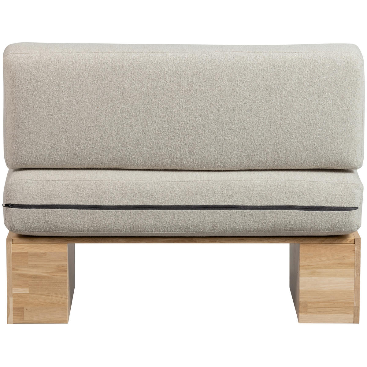 SITZBANK 110/84/67 cm Bouclé Eichefarben, Beige Eiche massiv  - Eichefarben/Beige, MODERN, Holz/Textil (110/84/67cm) - Livetastic