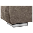 ECKSOFA Braun Velours  - Chromfarben/Braun, KONVENTIONELL, Kunststoff/Textil (247/247cm) - Carryhome