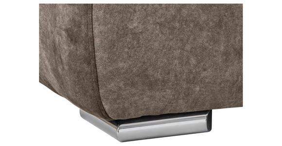 ECKSOFA Braun Velours  - Chromfarben/Braun, KONVENTIONELL, Kunststoff/Textil (247/247cm) - Carryhome