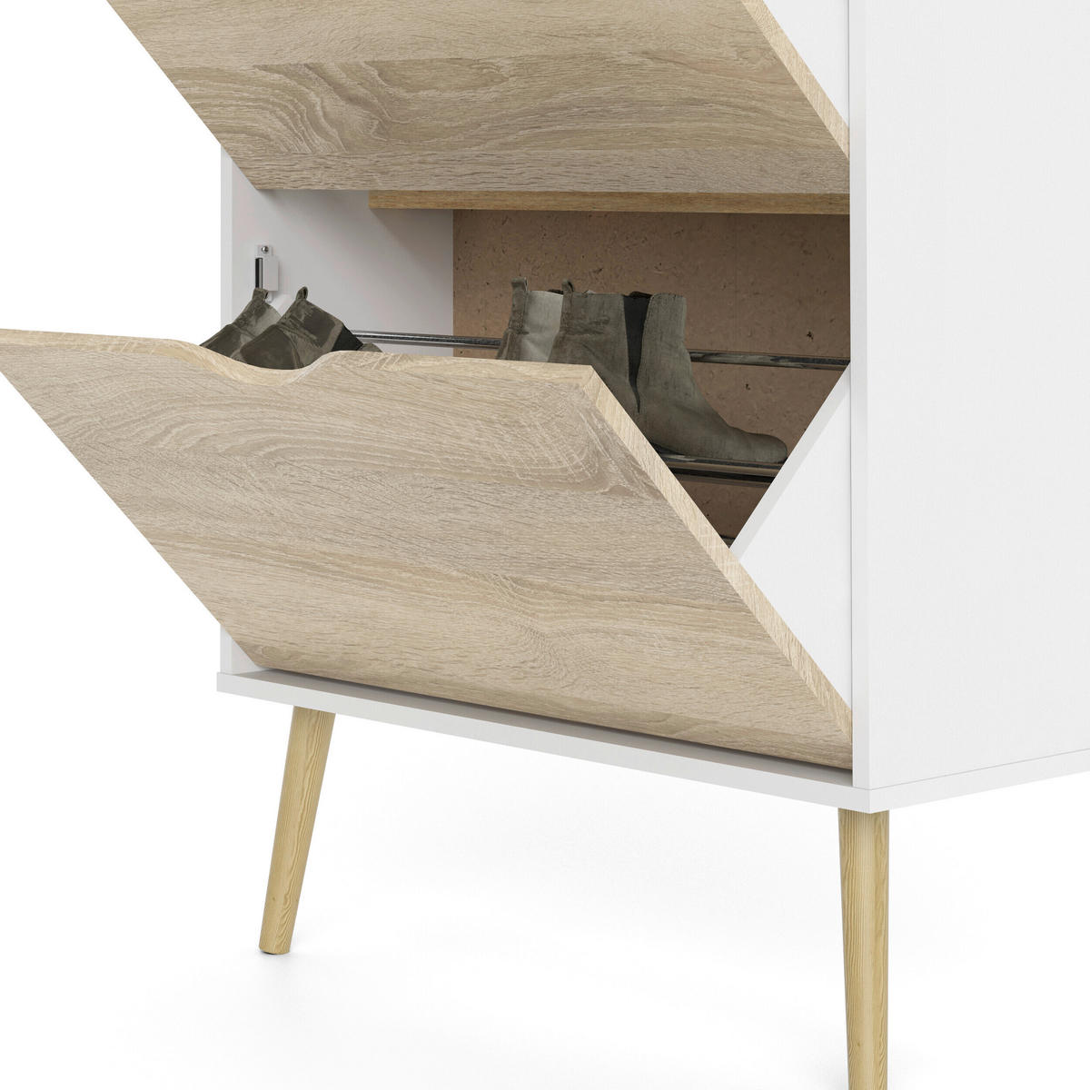 SCHUHKIPPER  in 70,2/138,8/23,96 cm  - Eichefarben/Weiß, Design, Holz/Holzwerkstoff (70,2/138,8/23,96cm) - Livetastic