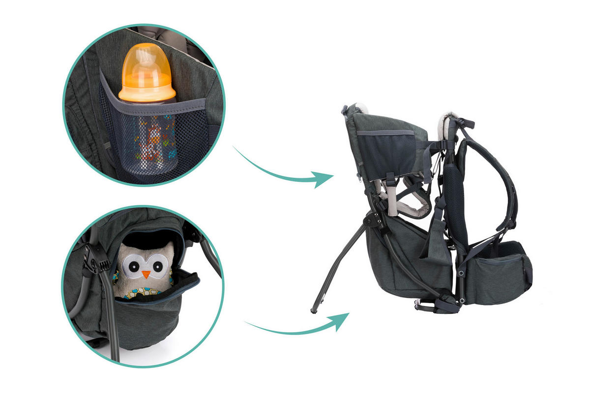 RÜCKENTRAGE Adventure  - Dunkelgrau/Beige, Basics, Textil (30/73/85cm) - Fillikid