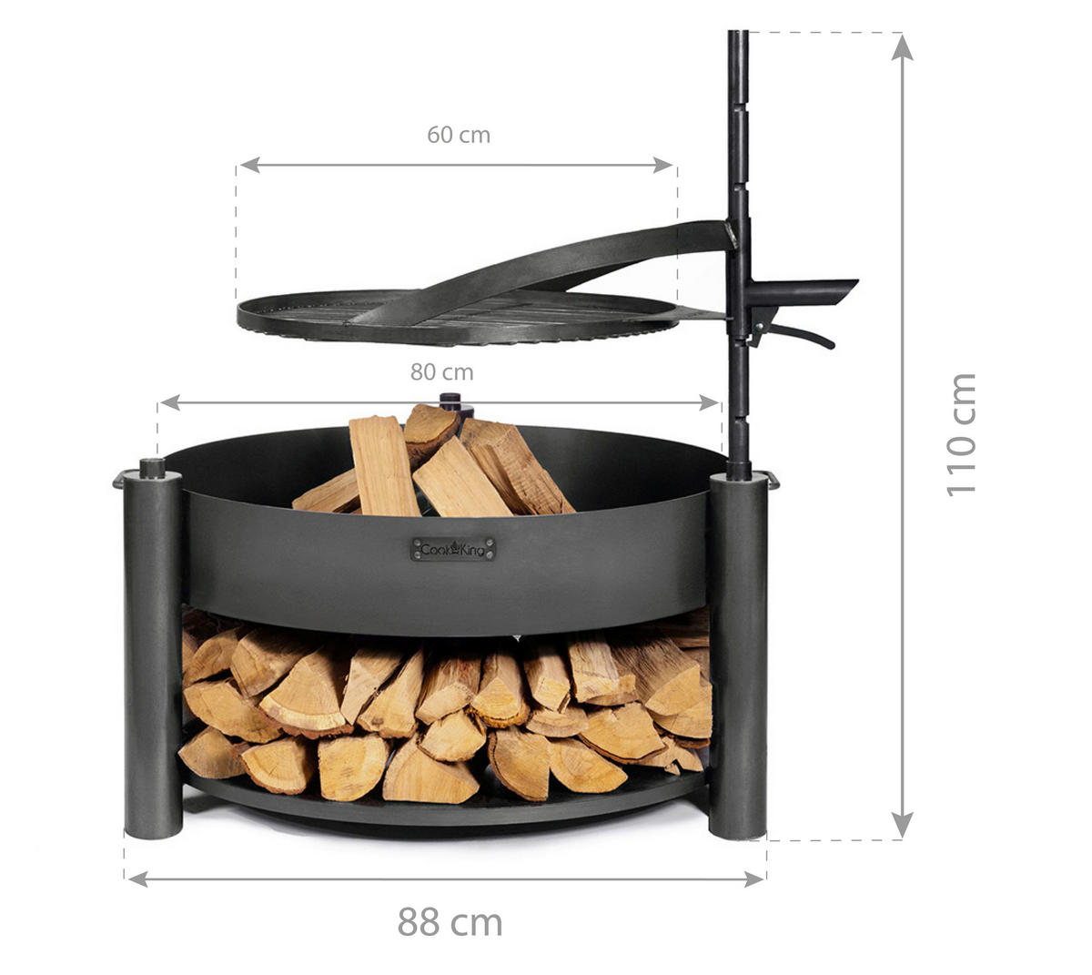 FEUERSCHALE  - Schwarz, Basics, Metall (80/110cm) - Ambia Garden