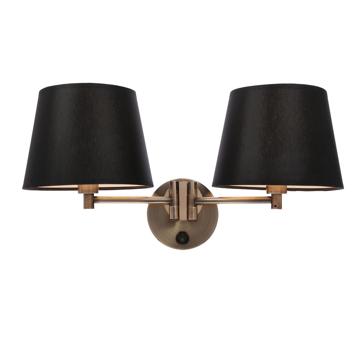 WANDLEUCHTE Ibis 48/25/25 cm   - Schwarz/Bronzefarben, KONVENTIONELL, Kunststoff/Metall (48/25/25cm)