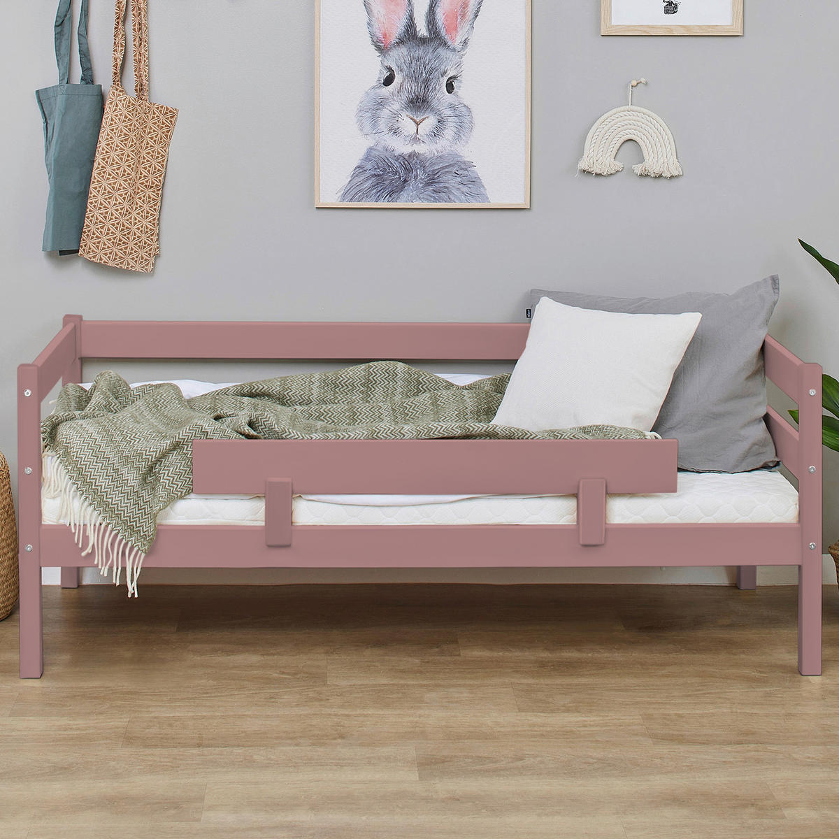 BETTSCHUTZGITTER  - Rosa, MODERN, Holz (100/22,5/4cm) - MID.YOU