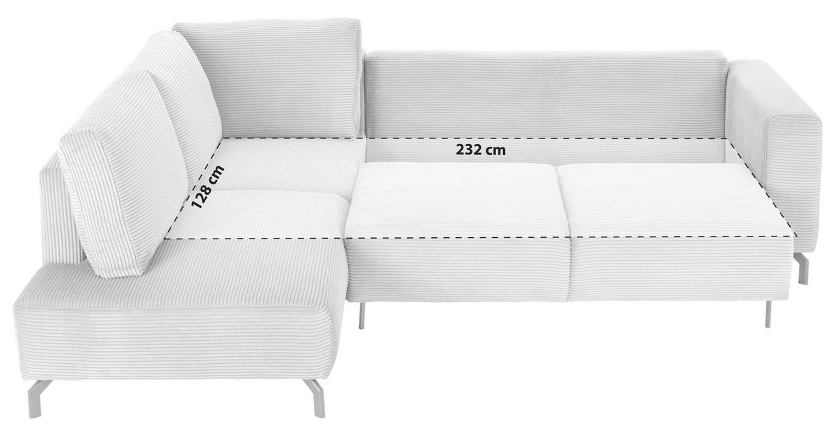 ECKSOFA Grau Cord  - Schwarz/Grau, MODERN, Textil (210/272cm) - P & B