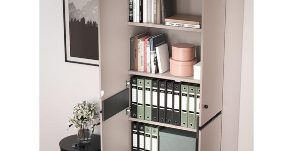 AKTENSCHRANK 81/197/40 cm - Eichefarben/Grau, MODERN, Holzwerkstoff (81/197/40cm) - Novel