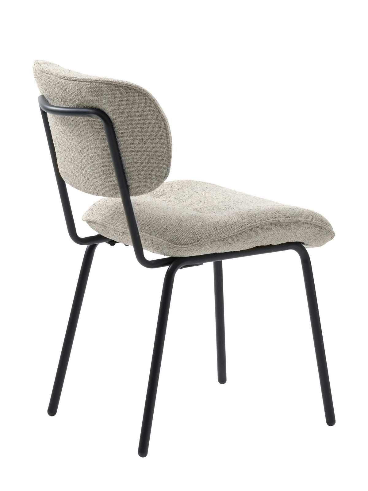 STUHL  in Bouclé Textil  - Creme/Schwarz, Design, Textil/Metall (50/98/50cm) - Carryhome