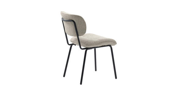 STUHL Bouclé Creme - Creme/Schwarz, Design, Textil/Metall (50/98/50cm) - Carryhome