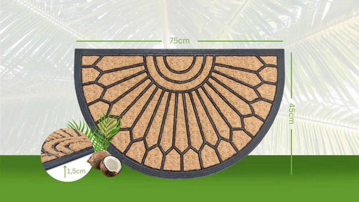 KOKOSMATTE  45/75 cm  Schwarz, Hellbraun  - Hellbraun/Schwarz, Basics, Naturmaterialien/Kunststoff (45/75cm) - Hanse Home