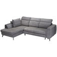 ECKSOFA Dunkelgrau Chenille - Dunkelgrau/Schwarz, KONVENTIONELL, Textil/Metall (185/240cm) - Carryhome