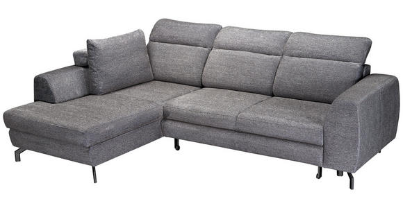 ECKSOFA Dunkelgrau Chenille - Dunkelgrau/Schwarz, KONVENTIONELL, Textil/Metall (185/240cm) - Carryhome