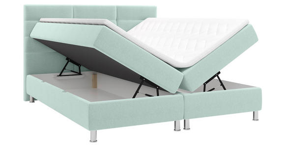 BOXBETT 180/200 cm  in Türkis  - Türkis/Chromfarben, KONVENTIONELL, Textil/Metall (180/200cm) - Carryhome