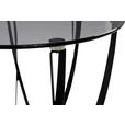 COUCHTISCH Sicherheitsglas 80/80/40 cm rund Grau, Schwarz  - Schwarz/Grau, Basics, Glas/Metall (80/80/40cm) - Xora