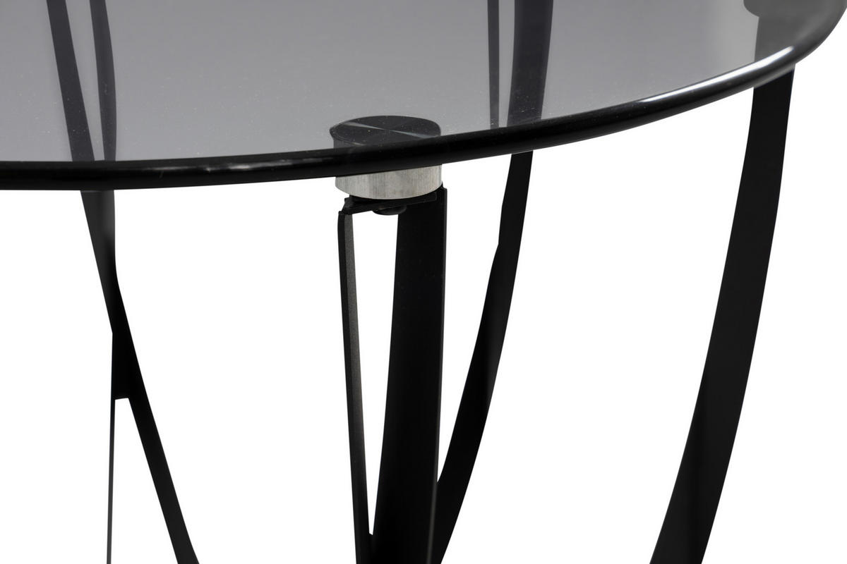 COUCHTISCH Sicherheitsglas 80/80/40 cm rund Grau, Schwarz  - Schwarz/Grau, Basics, Glas/Metall (80/80/40cm) - Xora