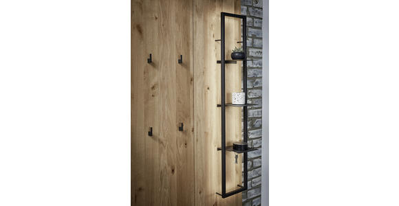 GARDEROBENPANEEL 91,9/193,9/35,5 cm - Eichefarben/Anthrazit, Natur, Holz/Metall (91,9/193,9/35,5cm) - Valnatura