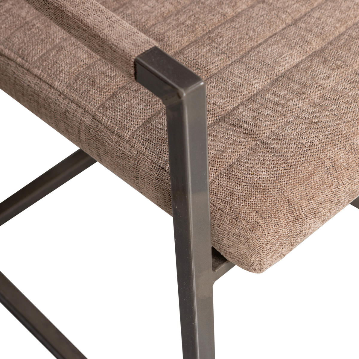 ARMLEHNSTUHL-SET 2 Stück  in Eisen Webstoff  - Schwarz/Braun, MODERN, Textil/Metall (54/87/62cm) - Livetastic