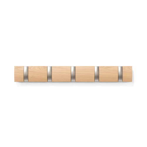 WANDGARDEROBE  in Esche Naturfarben, Nickelfarben  - Naturfarben/Nickelfarben, Basics, Holz/Metall (51/6/3cm) - Umbra