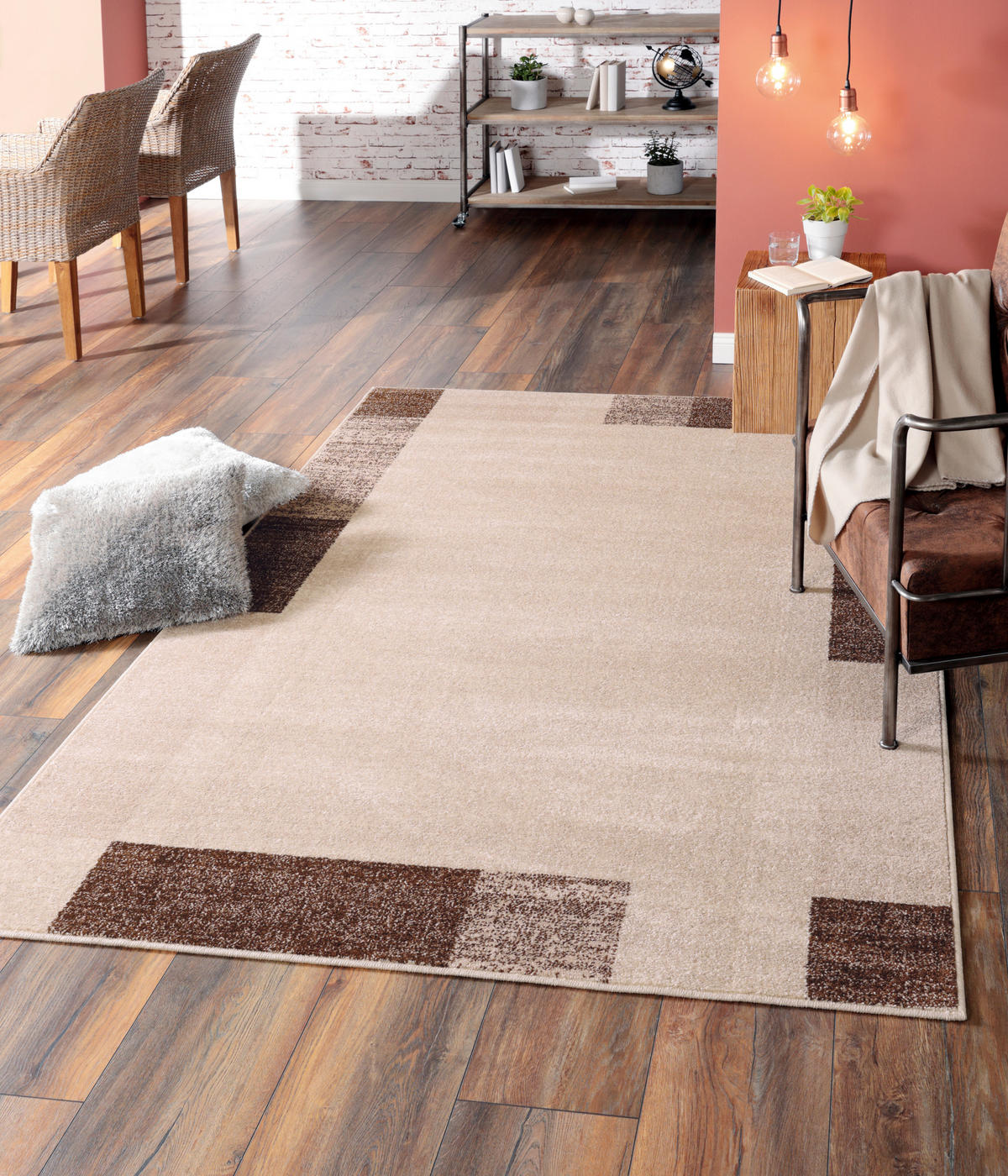 WEBTEPPICH  Wohnzimmer 67/135 cm Beige  - Beige, Design, Textil (67/135cm) - Novel