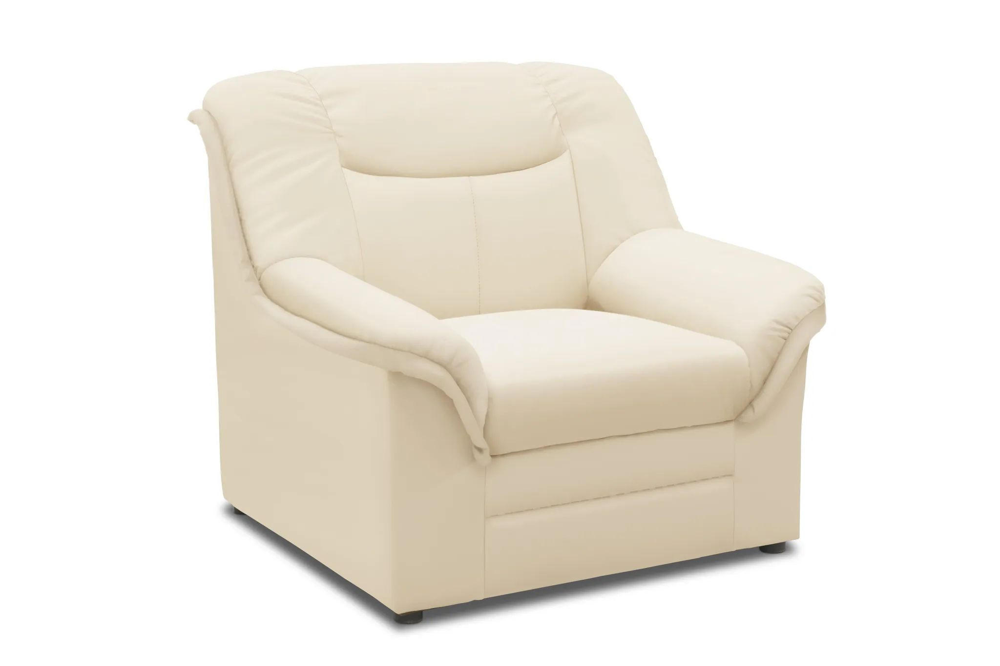 SESSEL in Lederlook Beige  - Beige/Schwarz, KONVENTIONELL, Kunststoff/Textil (95/89/90cm) - MID.YOU