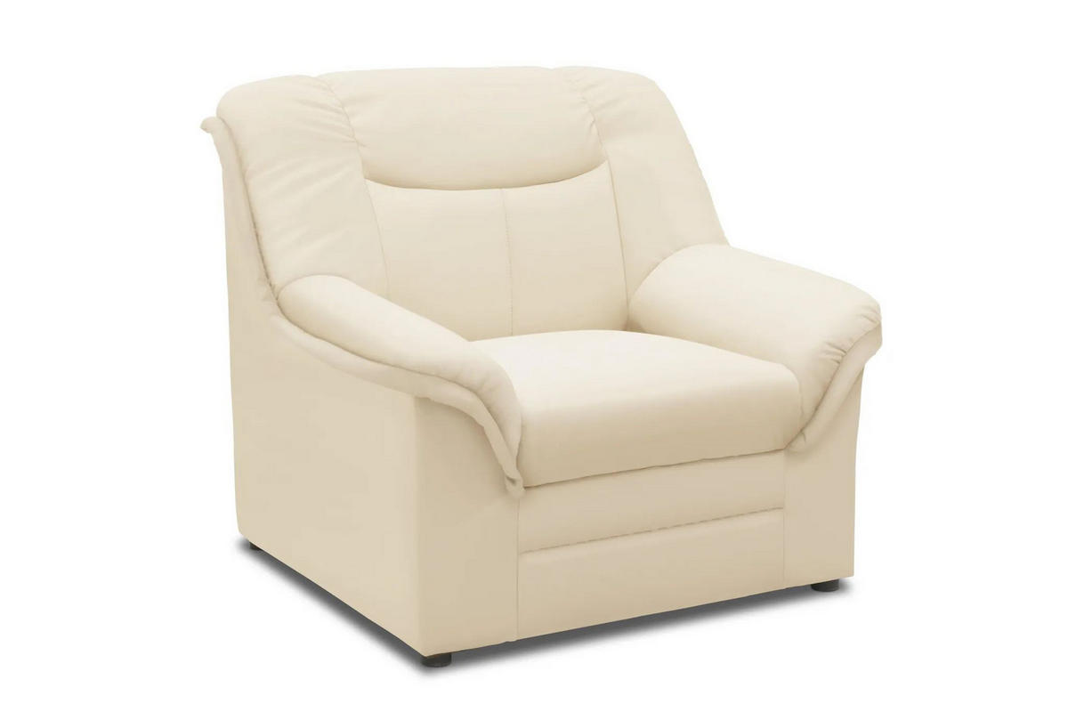 SESSEL in Lederlook Beige  - Beige/Schwarz, KONVENTIONELL, Kunststoff/Textil (95/89/90cm) - MID.YOU