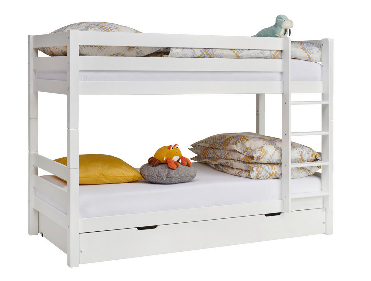 POSCHODOVÁ POSTEĽ 90/200 cm, biela - biela, Konventionell, drevo (90/200cm) - Linea Natura