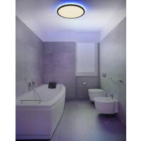 LED-DECKENLEUCHTE 42/2,5 cm   - Opal/Schwarz, Design, Kunststoff (42/2,5cm) - Globo