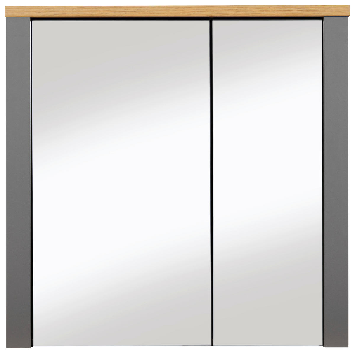 SPIEGELSCHRANK 70/70/20 cm  - Anthrazit/Eiche Artisan, Natur, Glas/Holzwerkstoff (70/70/20cm) - home24