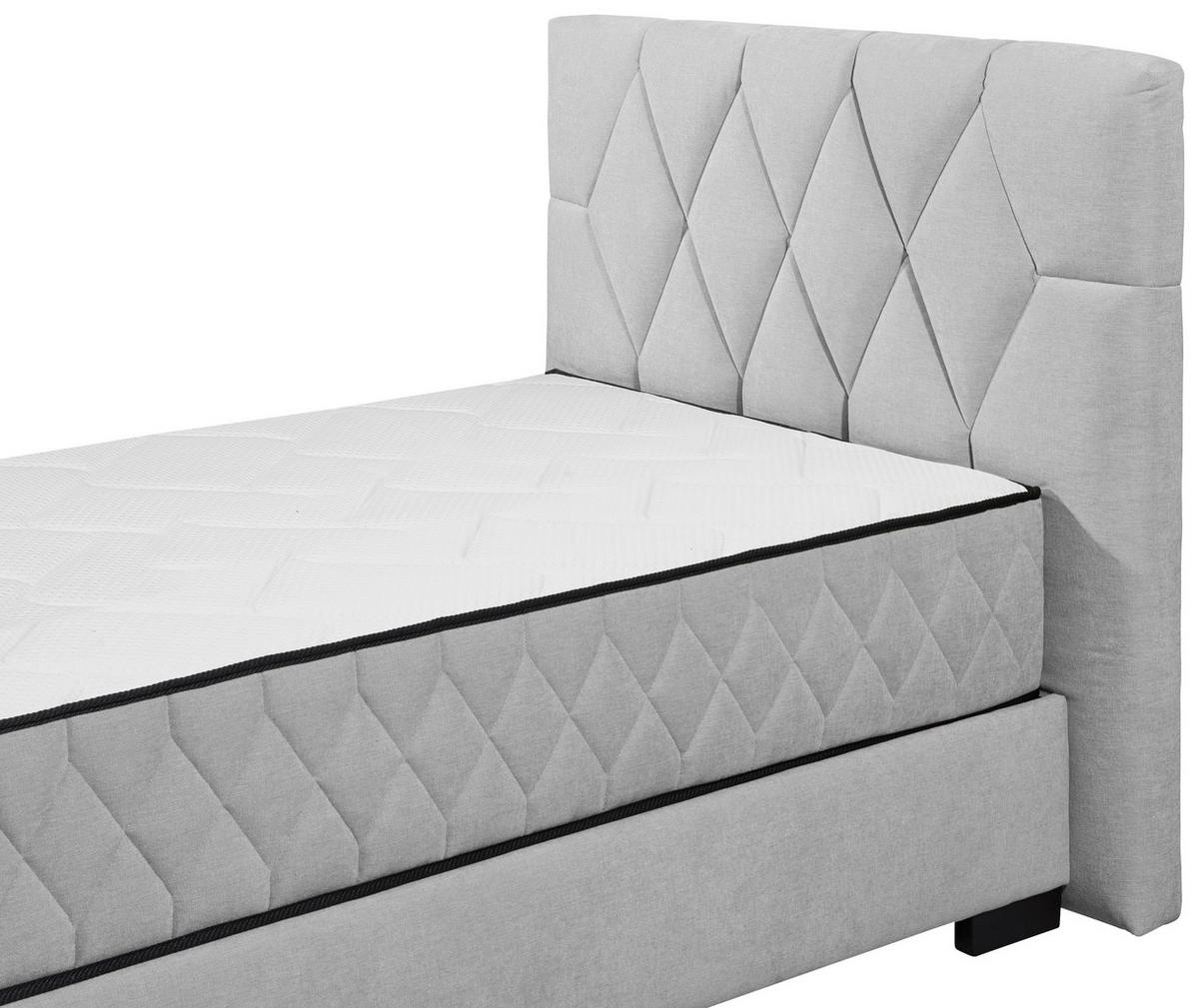 BOXBETT 120/200 cm  in Hellgrau  - Hellgrau/Schwarz, Modern, Holzwerkstoff/Kunststoff (120/200cm) - MID.YOU