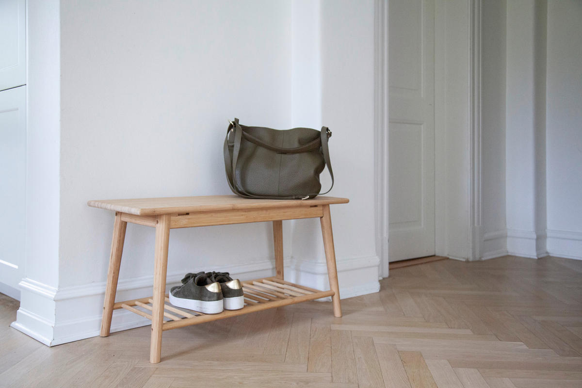 SCHUHBANK Naturfarben  - Naturfarben, ROMANTIK / LANDHAUS, Holz (90/45/35cm) - MID.YOU