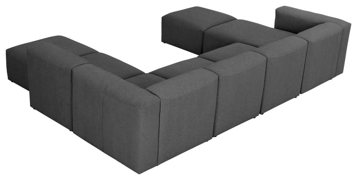 WOHNLANDSCHAFT Anthrazit Flachgewebe  - Anthrazit, Design, Kunststoff/Textil (235/350/250cm) - Max Winzer