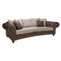 MEGA SOFA braon, bež  - braon/bež, Romantično / Seoski, tekstil/drvo (276/81/140cm) - Landscape