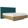 BOXSPRINGBETT 180/200 cm  in Petrol, Wildeiche  - Wildeiche/Petrol, Natur, Holz/Textil (180/200cm) - Valnatura