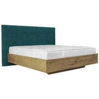 BOXSPRINGBETT 180/200 cm  in Petrol, Wildeiche  - Wildeiche/Petrol, Natur, Holz/Textil (180/200cm) - Valnatura
