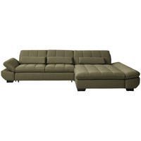 ECKSOFA  in Flachgewebe Grün  341/204 cm  - Schwarz/Grün, Design, Textil/Metall (341/204cm) - Xora