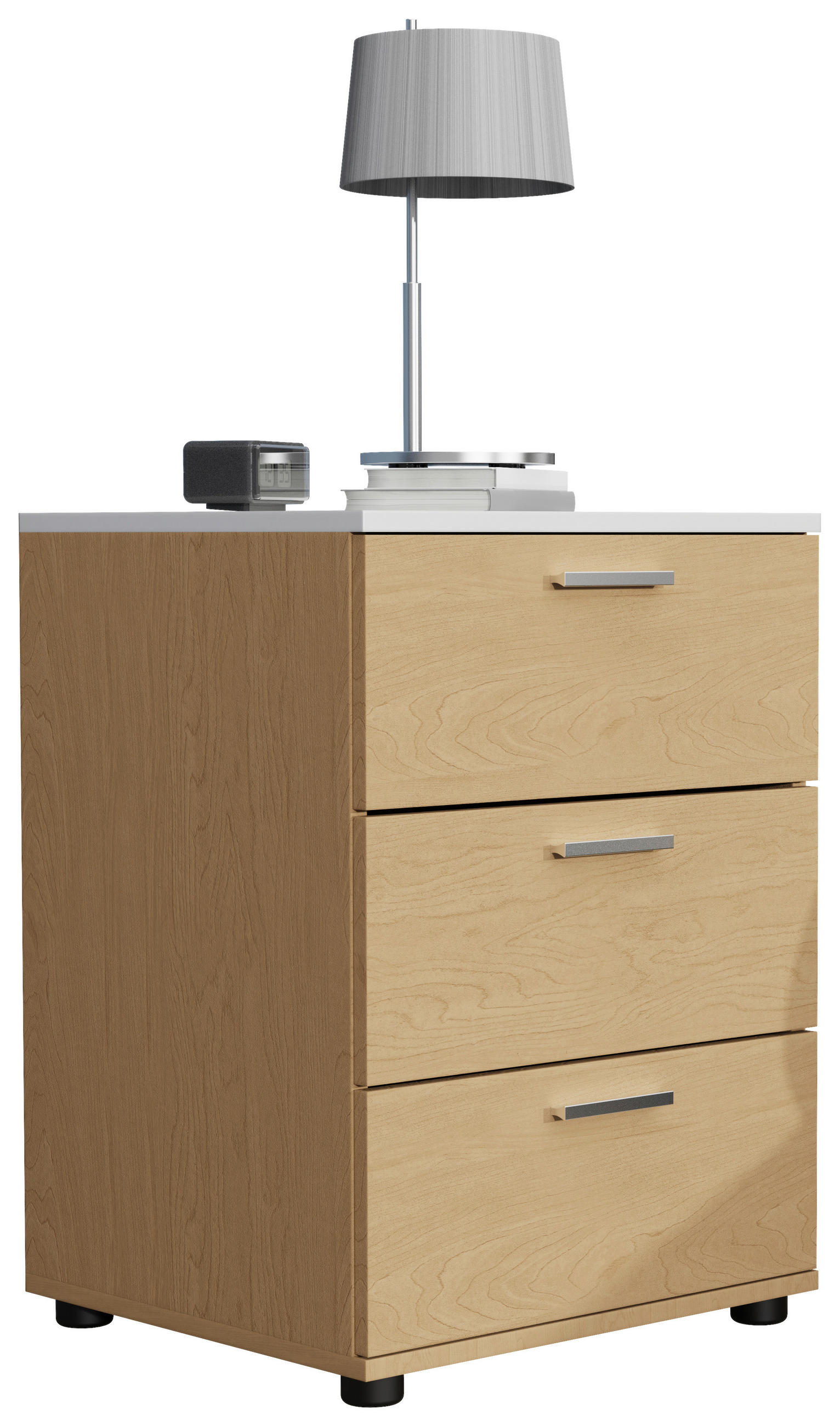 NACHTTISCH 46/59/42 cm  in Weiss, Eichefarben  - Honigeiche/Weiss, Modern, Holzwerkstoff/Kunststoff (46/59/42cm) - MID.YOU