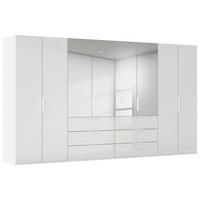 DREHTÜRENSCHRANK 400/223/61 cm,  in Weiß, 8-türig  - Weiß, Basics, Glas/Holzwerkstoff (400/223/61cm) - Novel