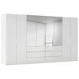 DREHTÜRENSCHRANK 400/223/61 cm,  in Weiß, 8-türig  - Weiß, Basics, Glas/Holzwerkstoff (400/223/61cm) - Novel