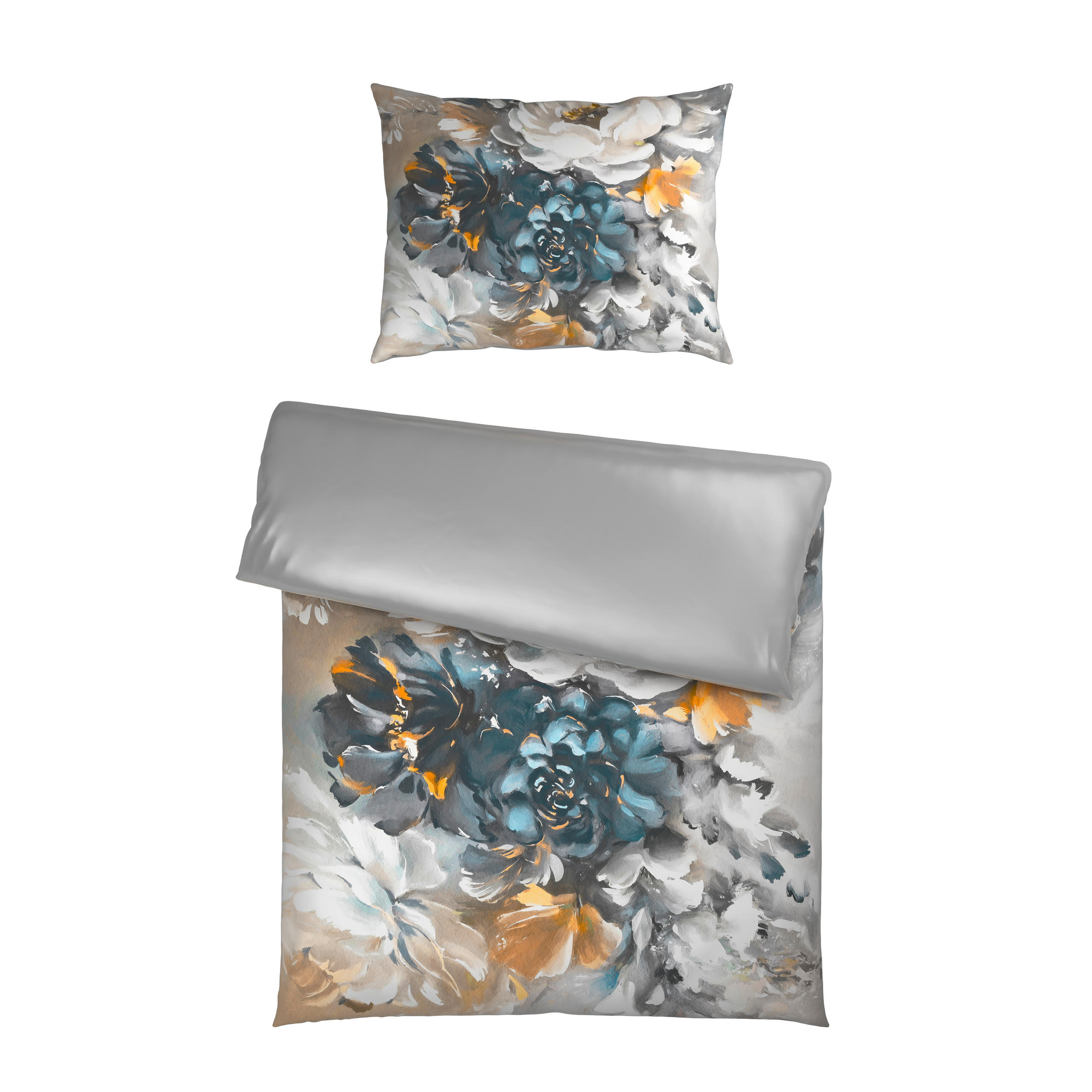 OBOJSTRANNÁ POSTEĽNÁ BIELIZEŇ, satén, sivá, 140/200 cm - sivá, textil (140/200cm) - Esposa