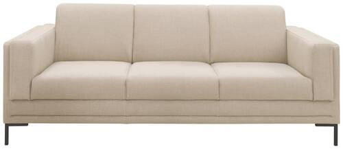 3-SITZER-SOFA in Webstoff Beige  - Beige/Silberfarben, Design, Textil/Metall (210/82/90cm) - LOOKS by W.Joop