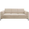 3-SITZER-SOFA Webstoff Beige  - Beige/Silberfarben, Design, Textil/Metall (210/82/90cm) - LOOKS by W.Joop