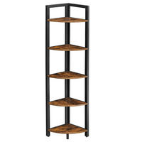 ROHOVÝ REGÁL, hnědá, černá, uhlíková ocel, 30/150/30 cm - černá/hnědá, Lifestyle, kov/kompozitní dřevo (30/150/30cm) - Boxxx