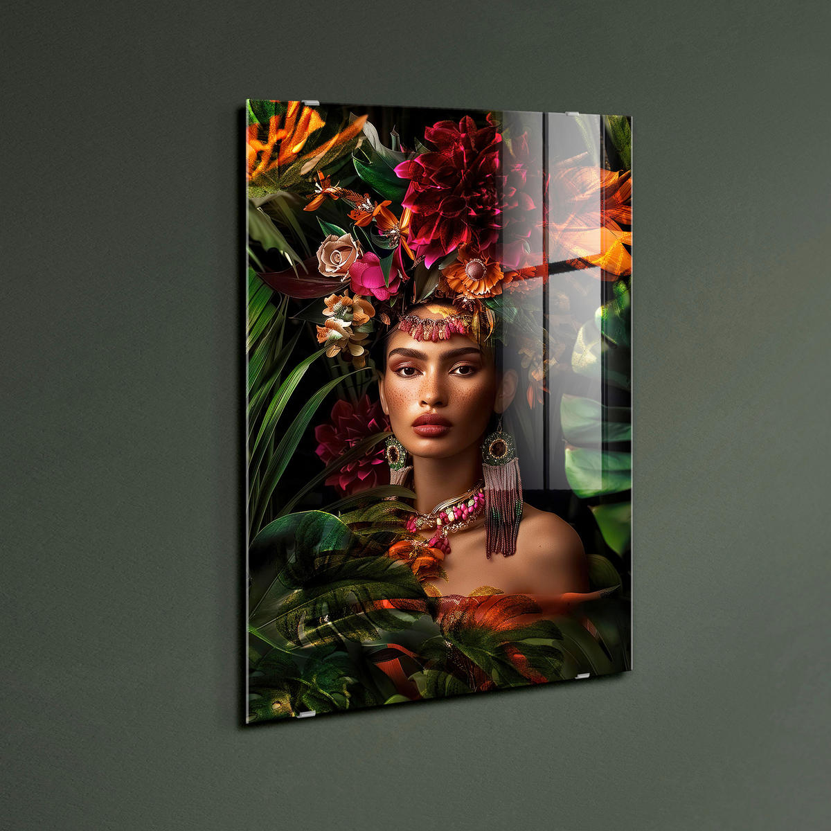 GLASBILD Frauen 120/80 cm  - Multicolor, Basics, Glas/Papier (120/80cm)