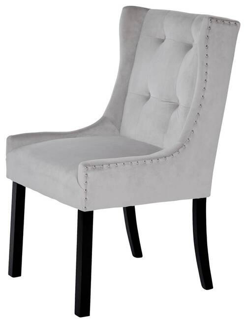 STUHL in Samt - Silberfarben/Schwarz, Modern, Holz/Textil (57/64/99cm) - Livetastic