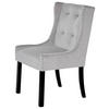 STUHL Samt Schwarz, Silberfarben Eukalyptusholz massiv  - Silberfarben/Schwarz, MODERN, Holz/Textil (57/64/99cm) - Livetastic