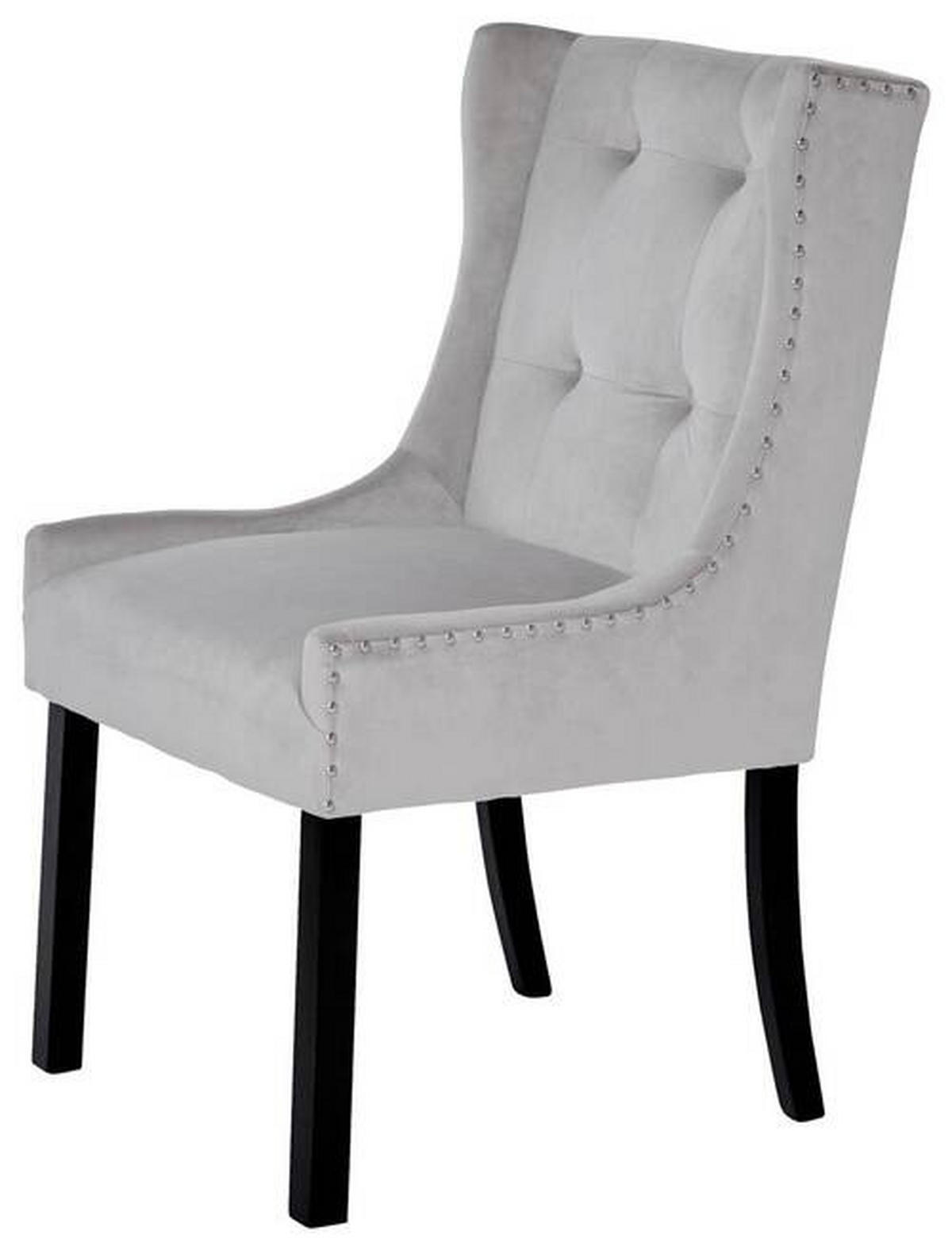 STUHL  in Samt  - Silberfarben/Schwarz, Modern, Holz/Textil (57/64/99cm) - Livetastic