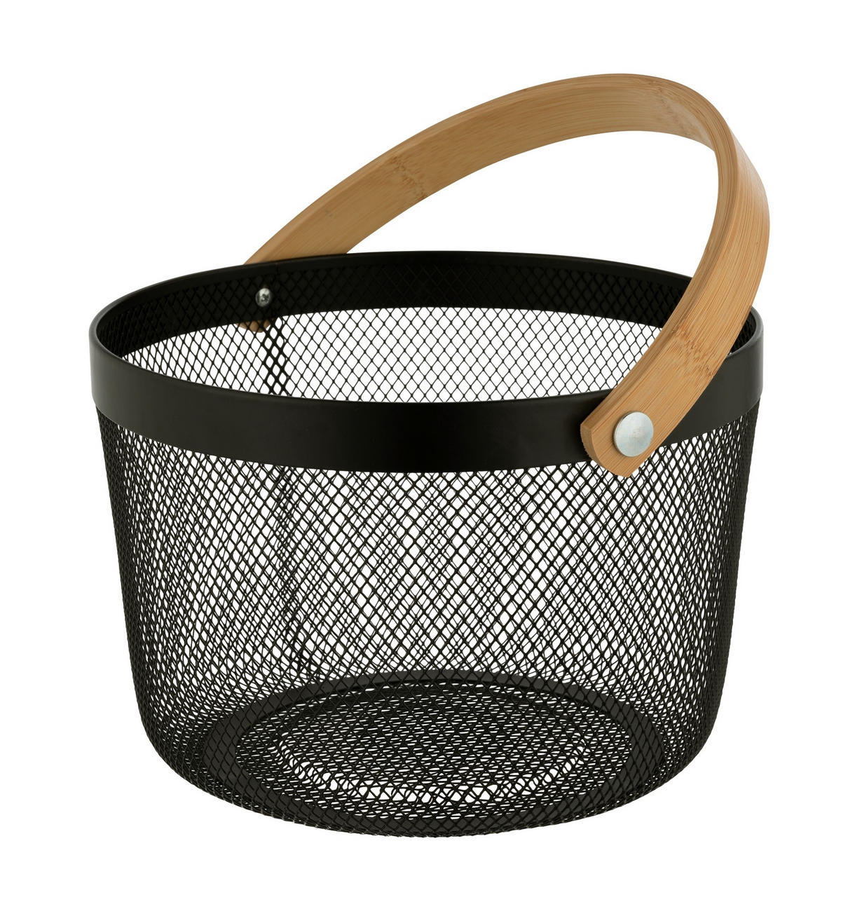 TÁROLÓKOSÁR  - natúr/fekete, Konventionell, fa/fém (25/17/25cm) - Wenko