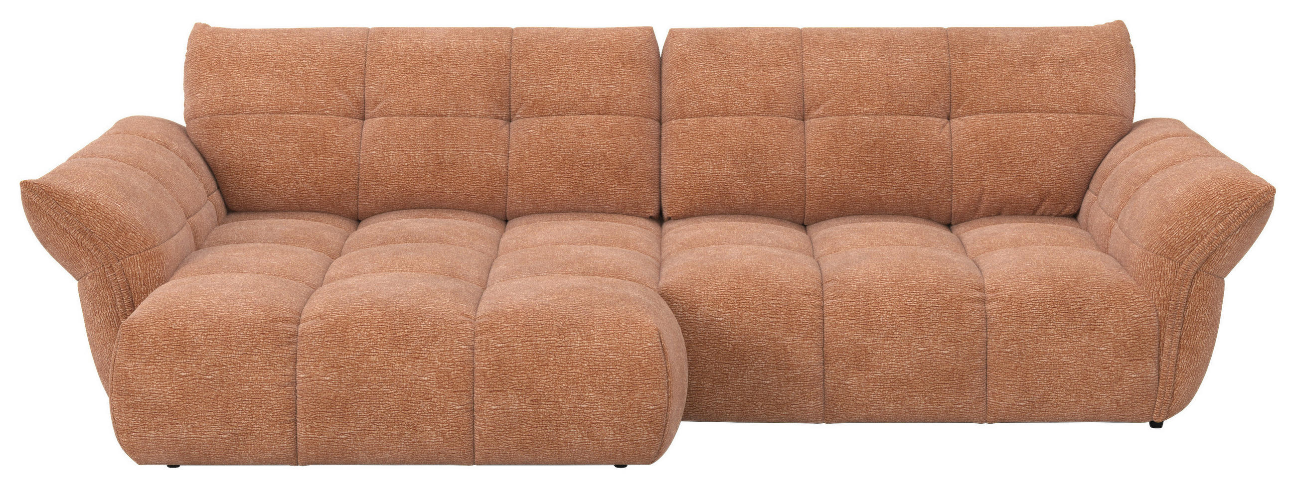 ECKSOFA Rosa Chenille Rücken echt  - Schwarz/Rosa, Design, Kunststoff/Textil (177/312cm) - Welnova