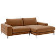 ECKSOFA  in Velours Kupferfarben Rücken echt  253/177 cm  - Schwarz/Kupferfarben, Design, Textil/Metall (253/177cm) - Dieter Knoll