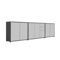 SIDEBOARD  in 263,5/73/33 cm  - Anthrazit/Schwarz, MODERN, Holzwerkstoff (263,5/73/33cm) - MID.YOU