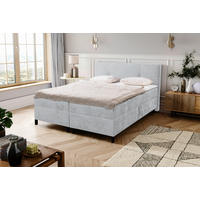 BOXBETT  in Hellgrau  - Hellgrau/Schwarz, MODERN, Holz/Kunststoff (180cm) - MID.YOU